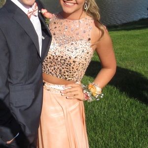 Beaded Two Piece Prom Dress